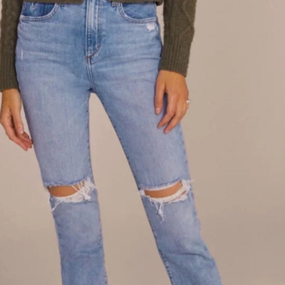 Favorite Daughter Straight Leg Jean Valentina Super High Rise Denim Malibu 26 - Picture 3 of 8